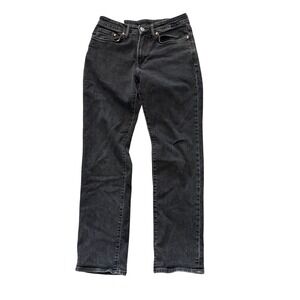 HM Mens Straight Regular Fit Jeans Faded Black Denim 29x32 Coupe Droite